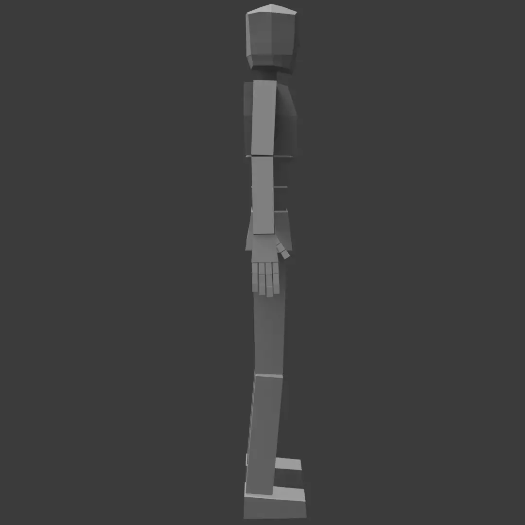Low-poly human cubeman Low-poly 3D model_8