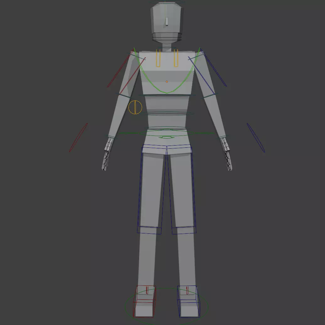 Low-poly human cubeman Low-poly 3D model_2
