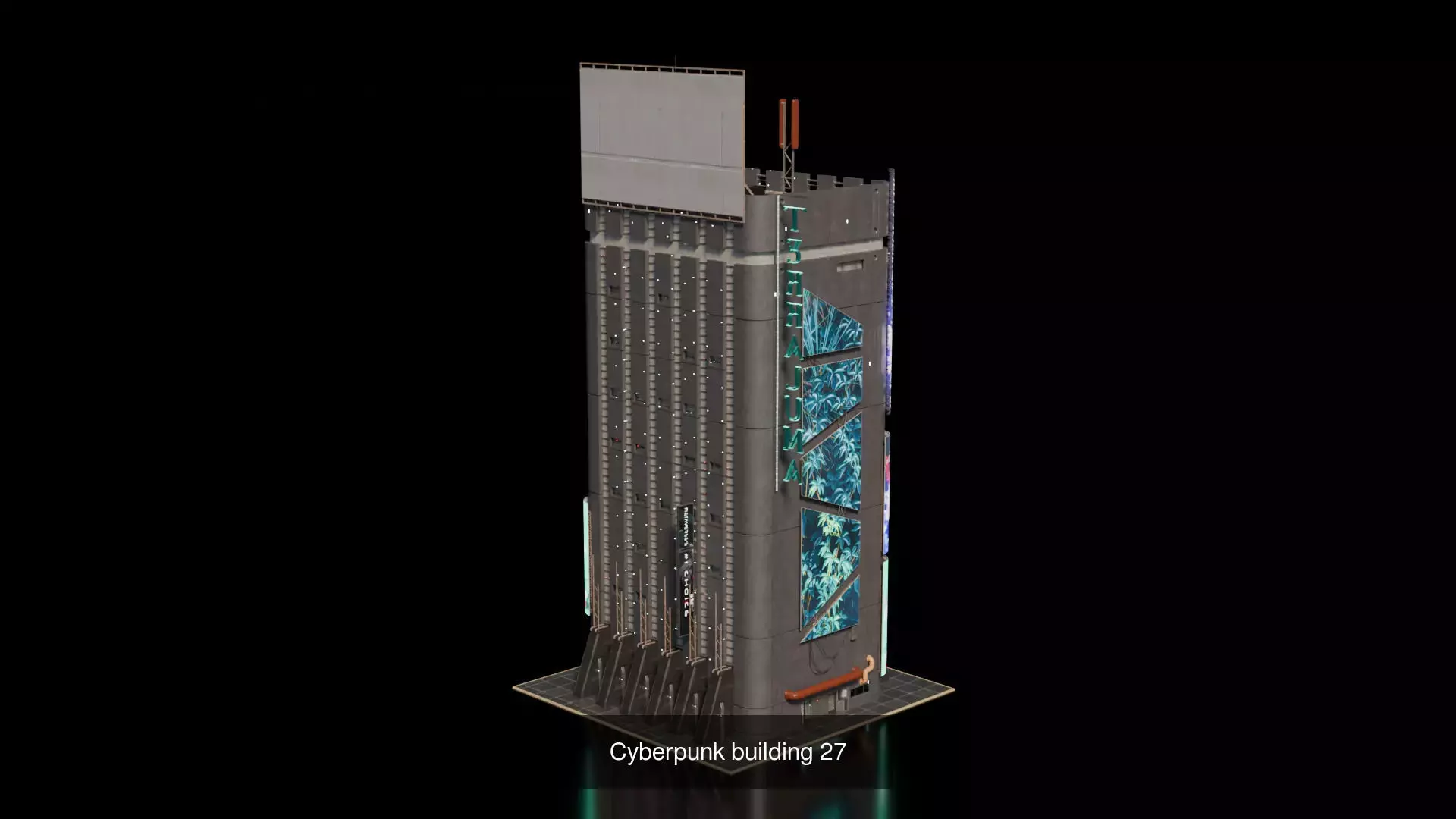 Cyberpunk building  3D Model Collection_29