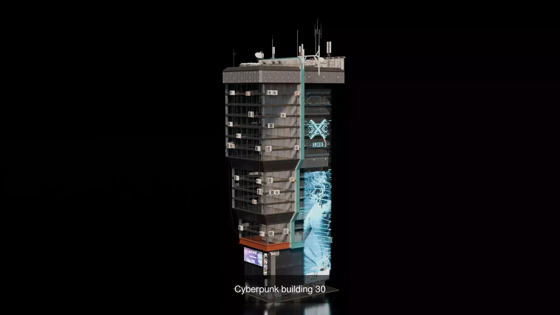 Cyberpunk building  3D Model Collection_32