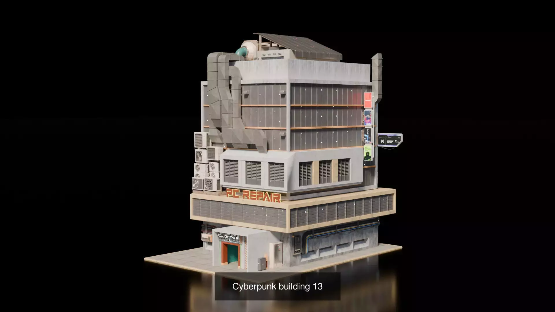Cyberpunk building  3D Model Collection_15