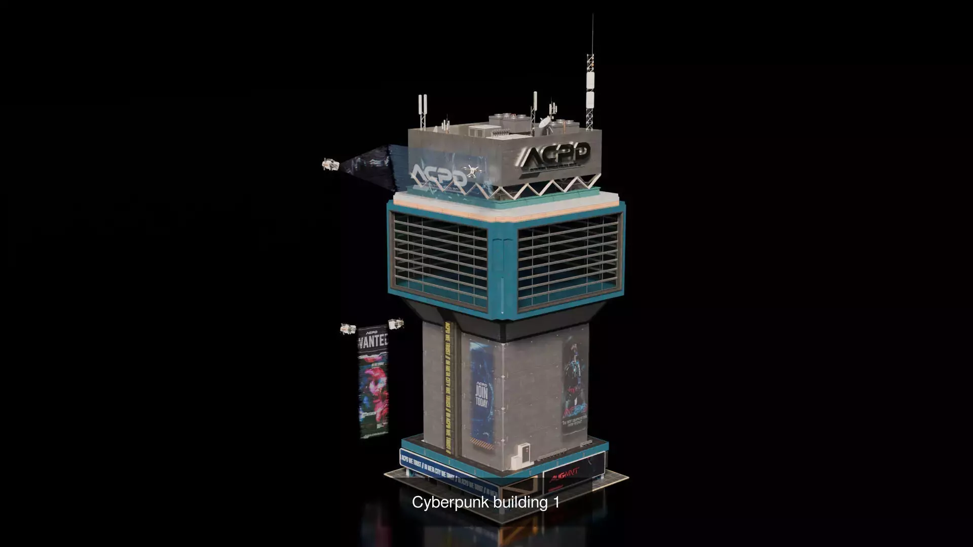 Cyberpunk building  3D Model Collection_3