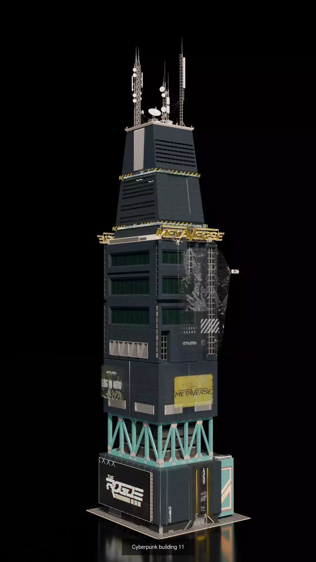 Cyberpunk building  3D Model Collection_13
