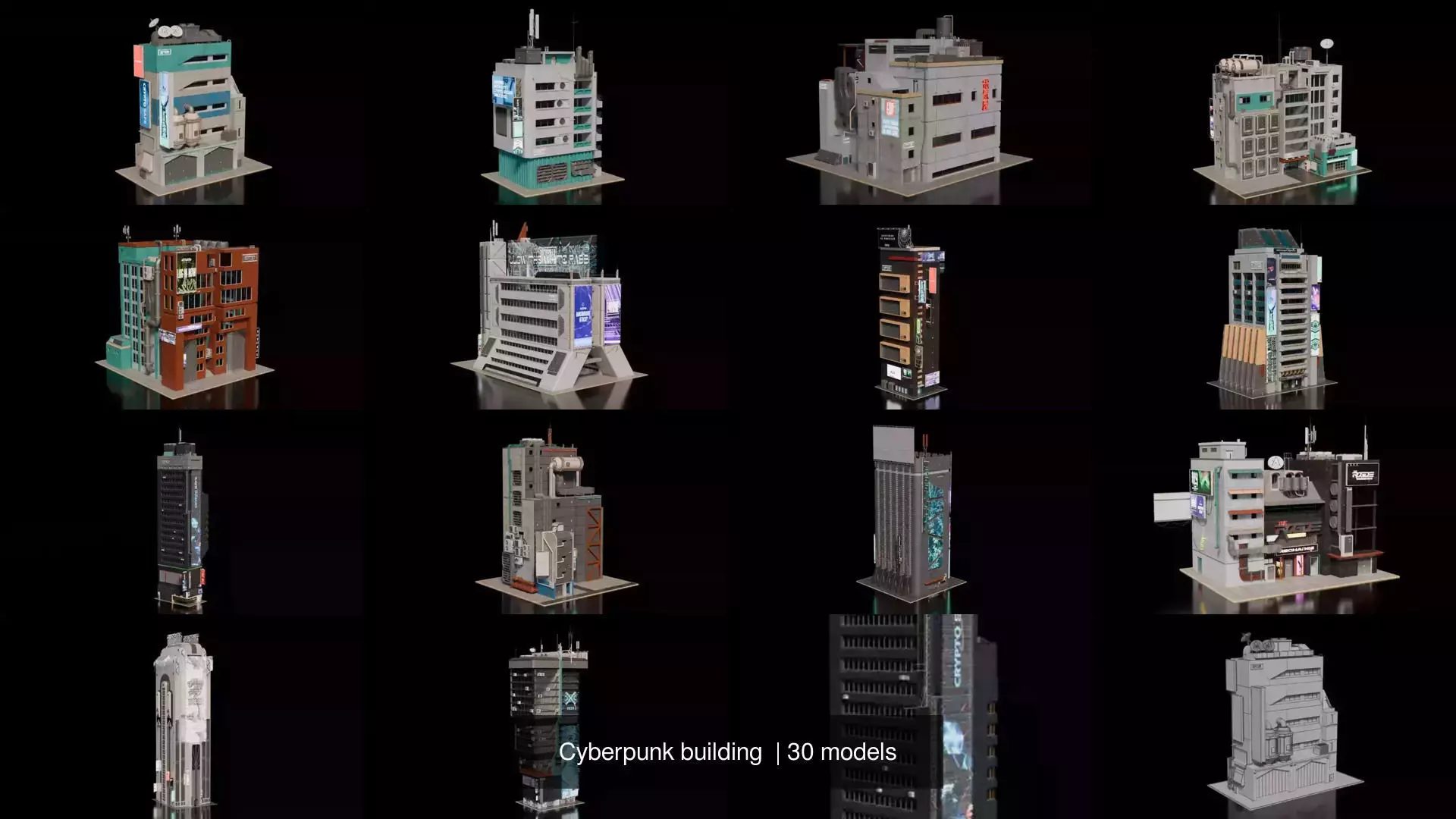 Cyberpunk building  3D Model Collection_2