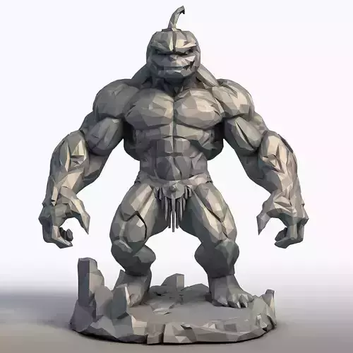 Pumpkin Head Bodybuilder Halloween Fitness Sculpture 3D print model
