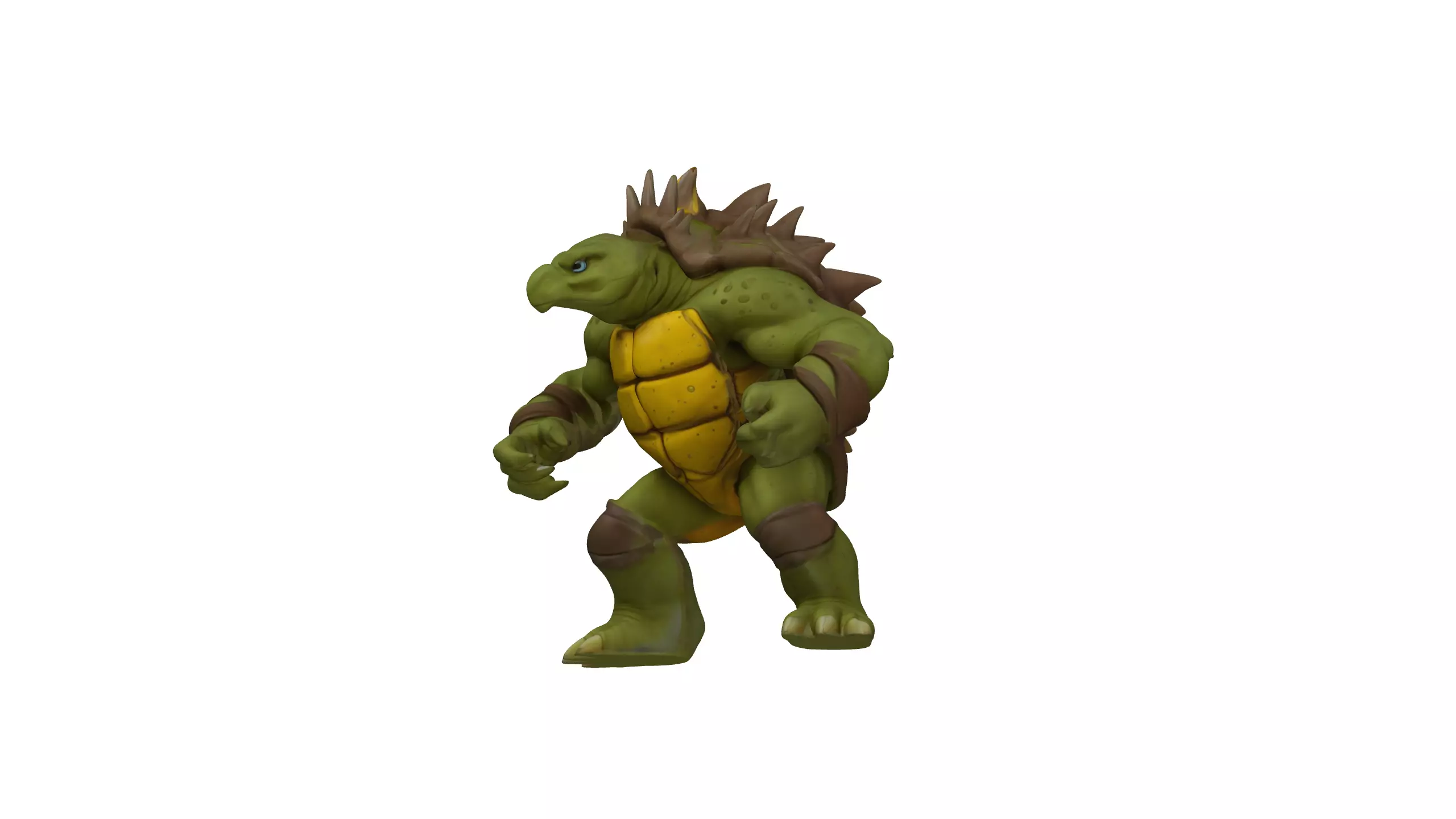 Turtle Warrior 3D Model Armored Reptile Fighter 3D model_3