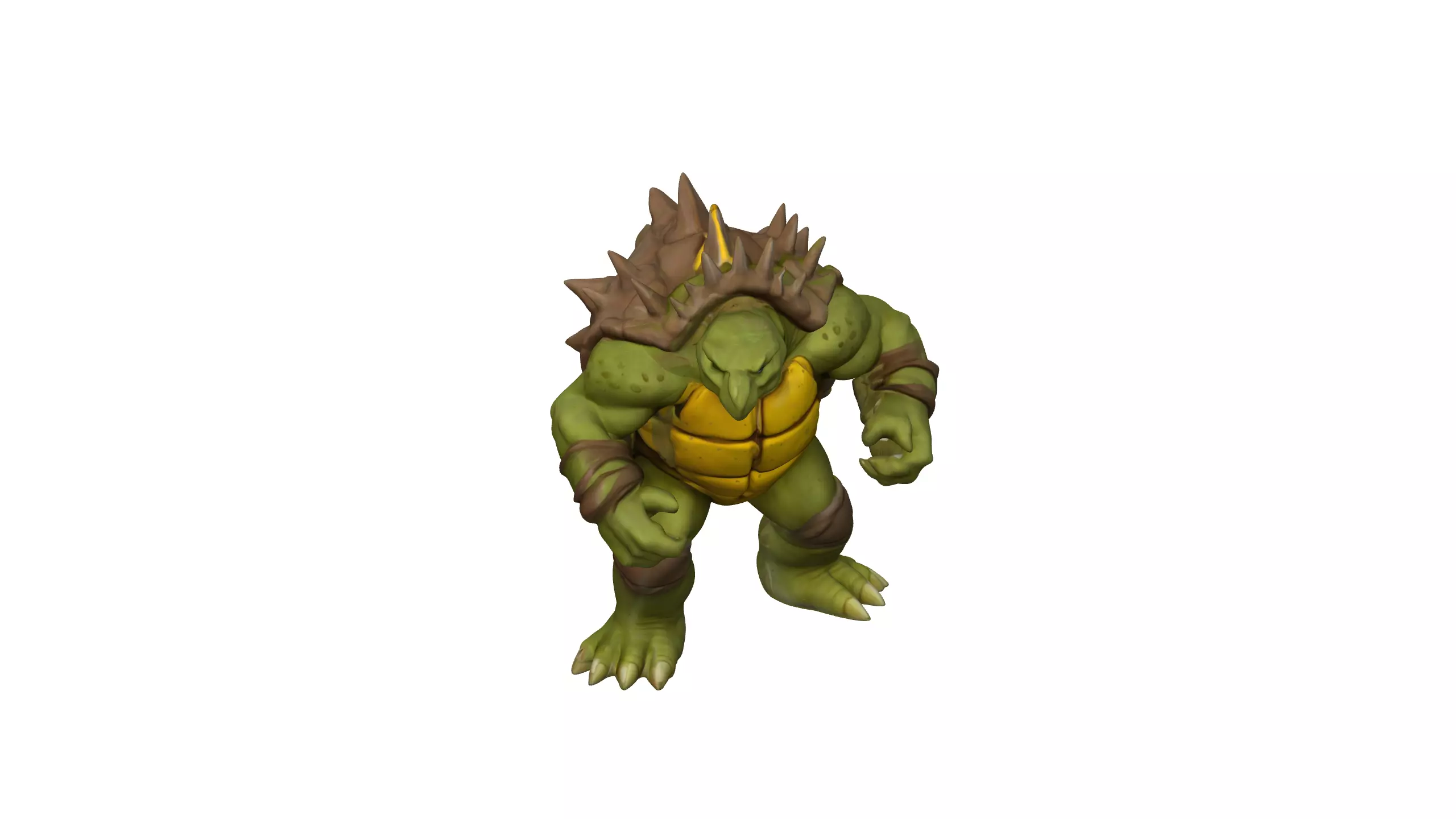 Turtle Warrior 3D Model Armored Reptile Fighter 3D model_2