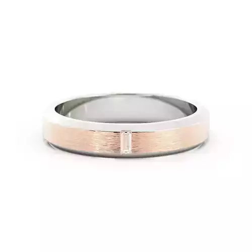 Mixed Metal Two Tone Mens Wedding Band Ring