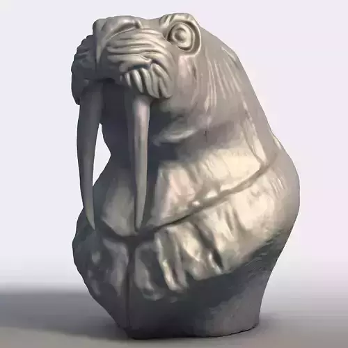 Walrus Sculpture Tusked Marine Mammal Statue 3D print model Walrus Sculpture Tusked Marine Mammal Statue 3D print model