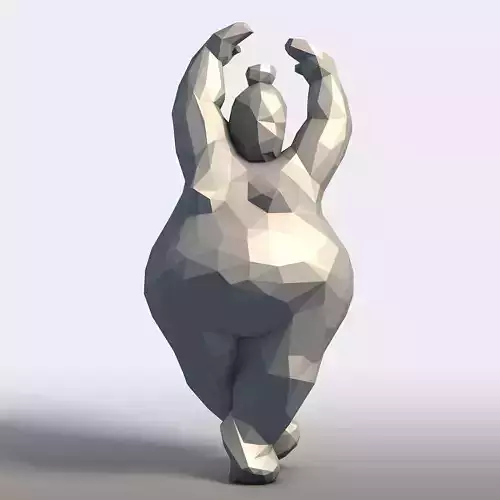 Voluptuous Woman Sculpture Curvy Female Form Statue 3D print model
