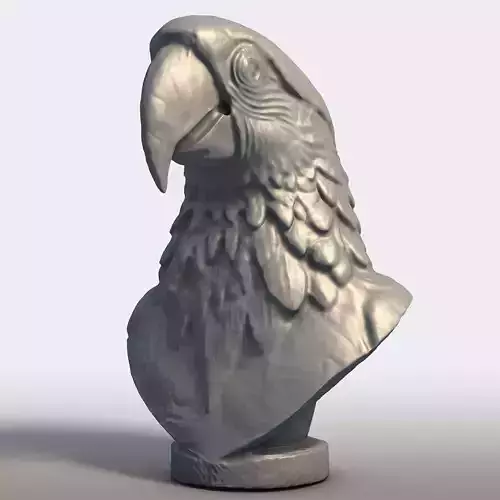 Scarlet Macaw Bust Sculpture Tropical Parrot Statue 