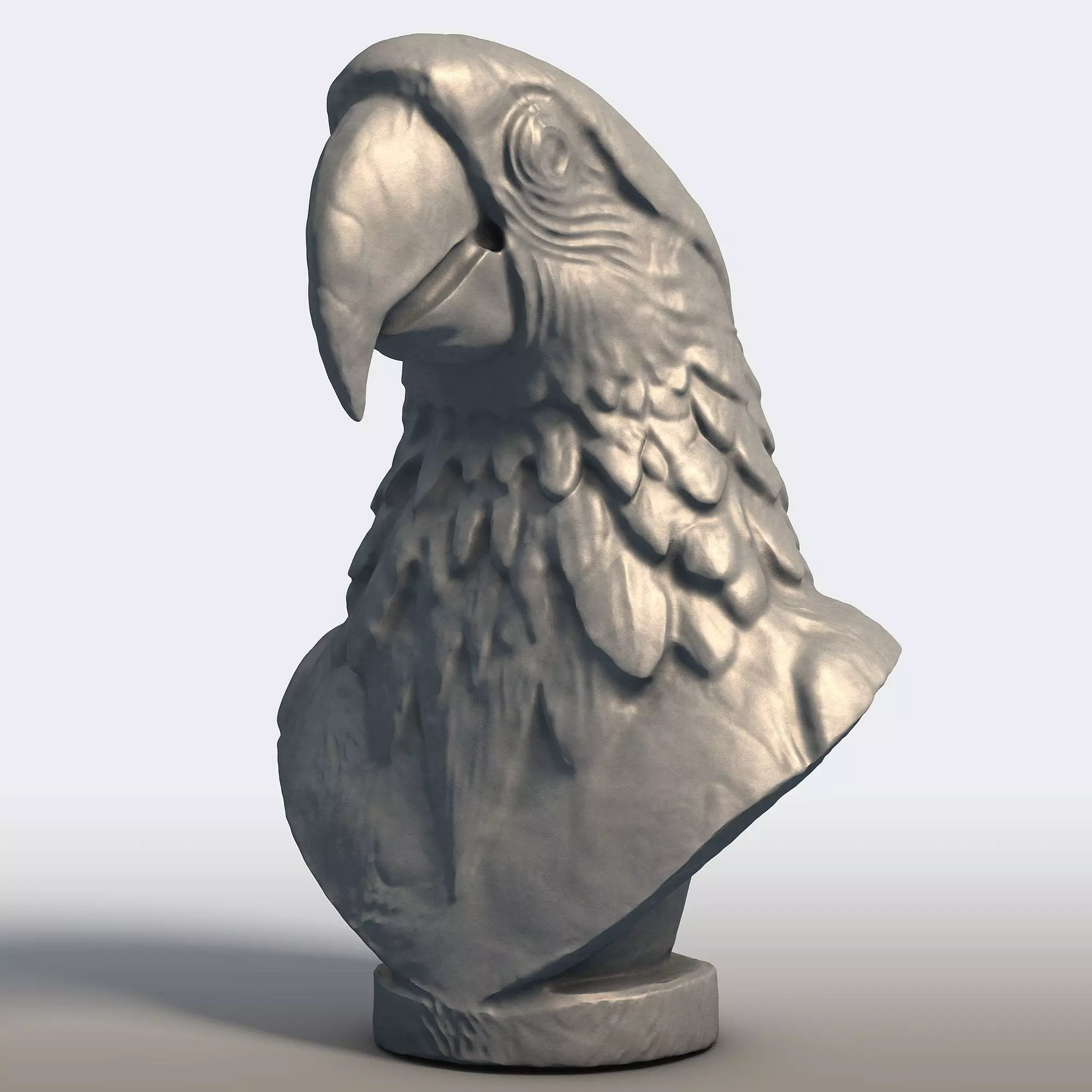 Scarlet Macaw Bust Sculpture Tropical Parrot Statue 3D print model_0