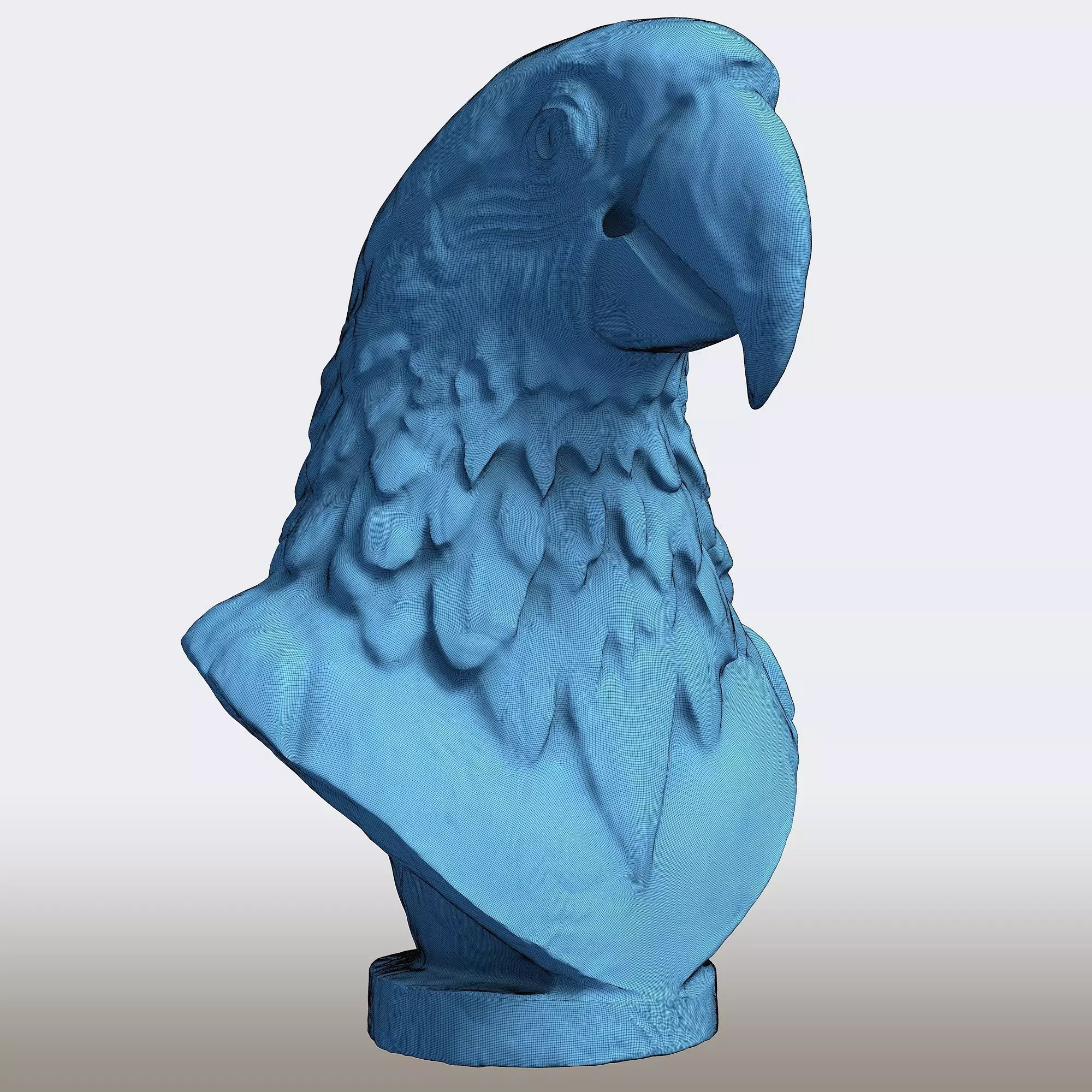 Scarlet Macaw Bust Sculpture Tropical Parrot Statue 3D print model_7