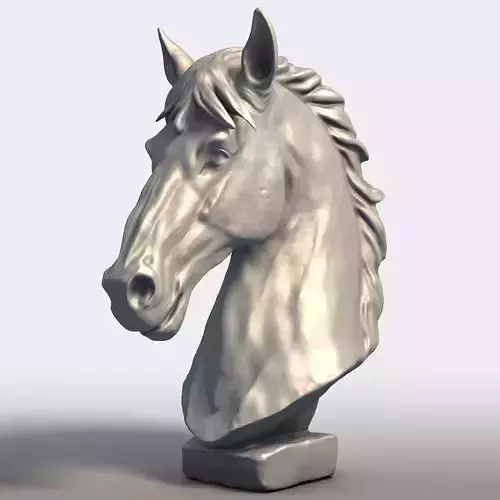 Przewalskis Horse Head Bust Wild Horse Sculptur 3D print model