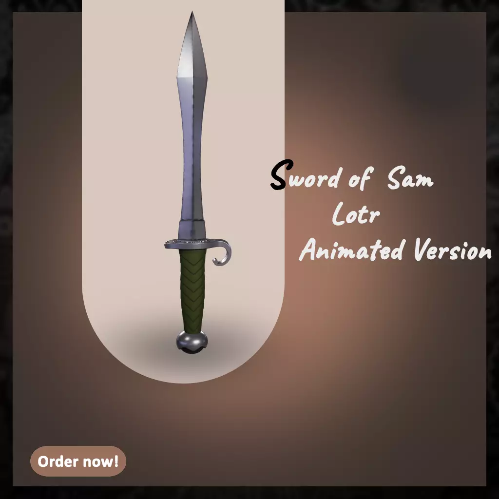 Animated Sting Sword lord of the rings 3D DIGITAL DOWNLOAD 3D print model