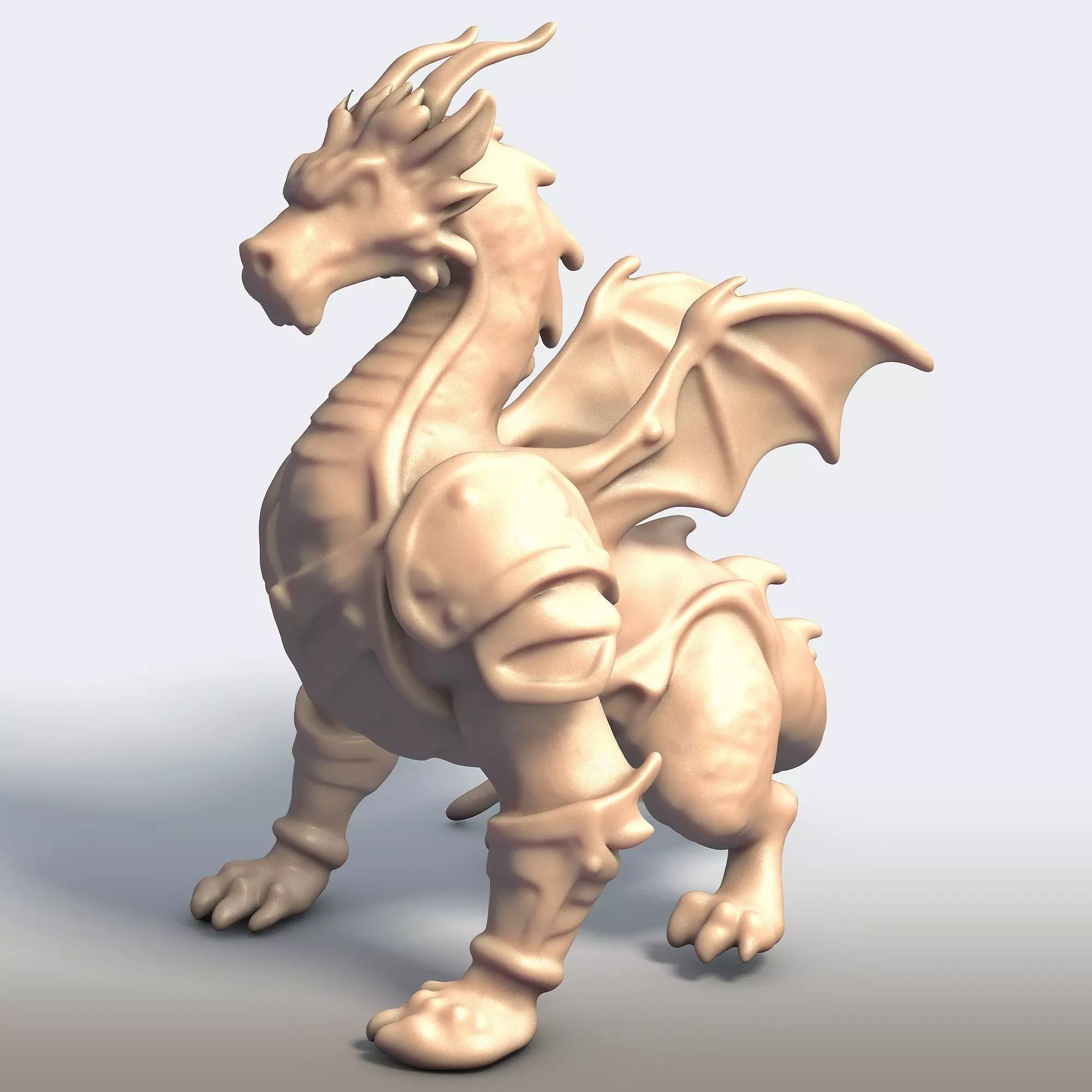 Armored Dragon - Mythical Warrior Beast 3D Printable STL Model 3D print model_5