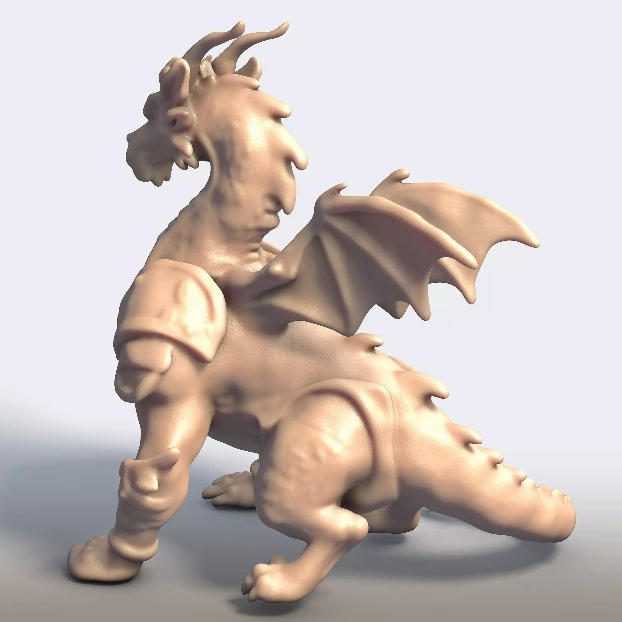Armored Dragon - Mythical Warrior Beast 3D Printable STL Model 3D print model_4