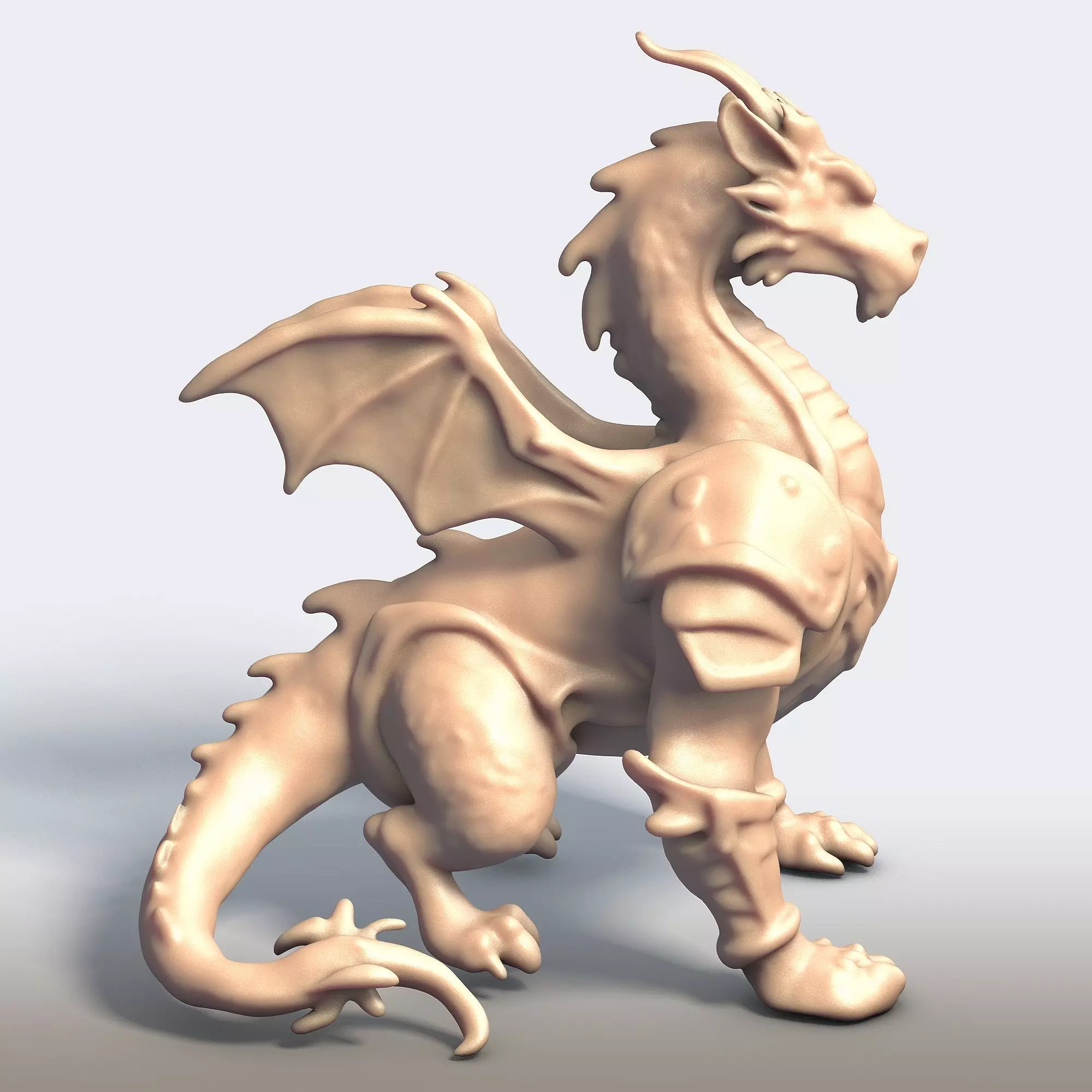 Armored Dragon - Mythical Warrior Beast 3D Printable STL Model 3D print model_1