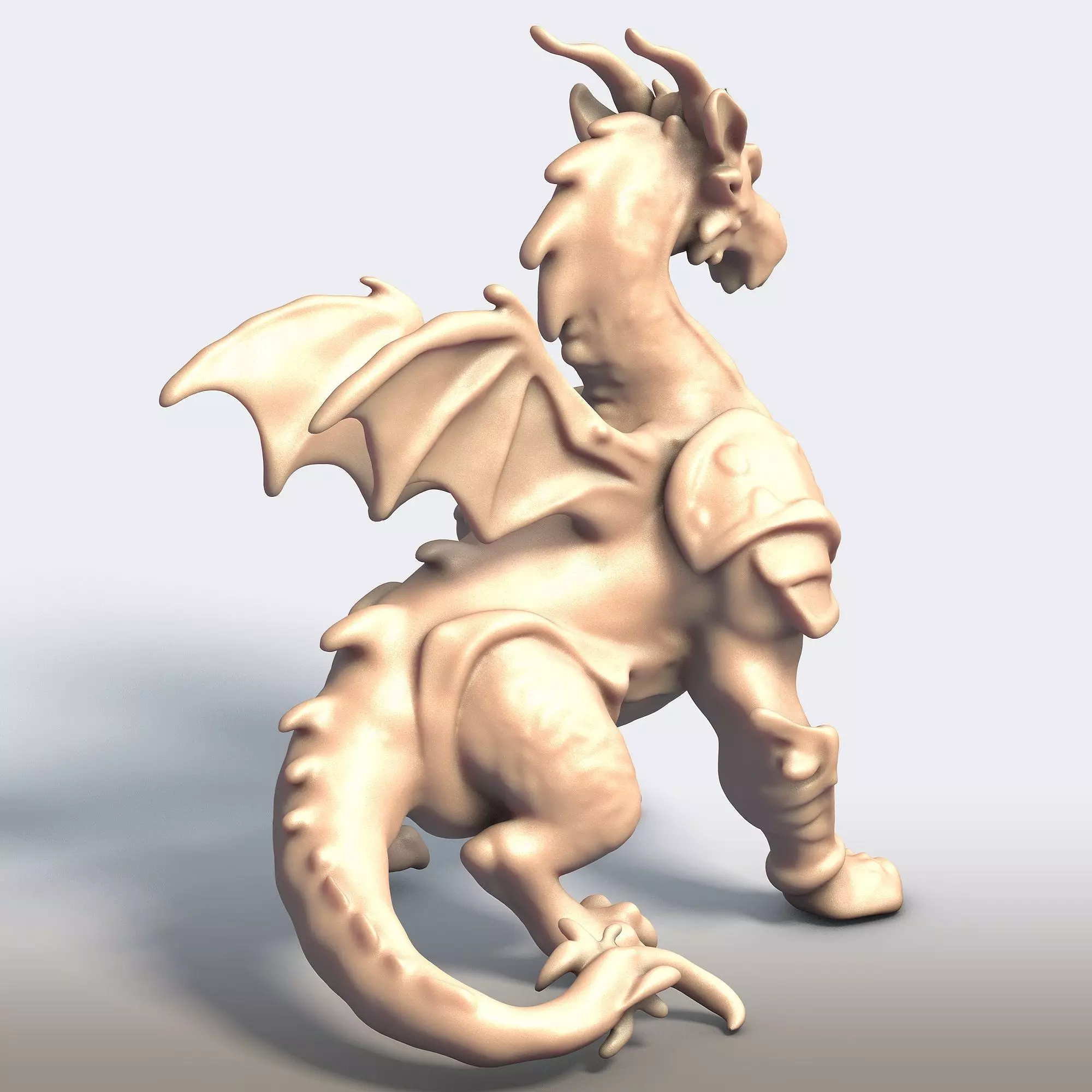Armored Dragon - Mythical Warrior Beast 3D Printable STL Model 3D print model_2