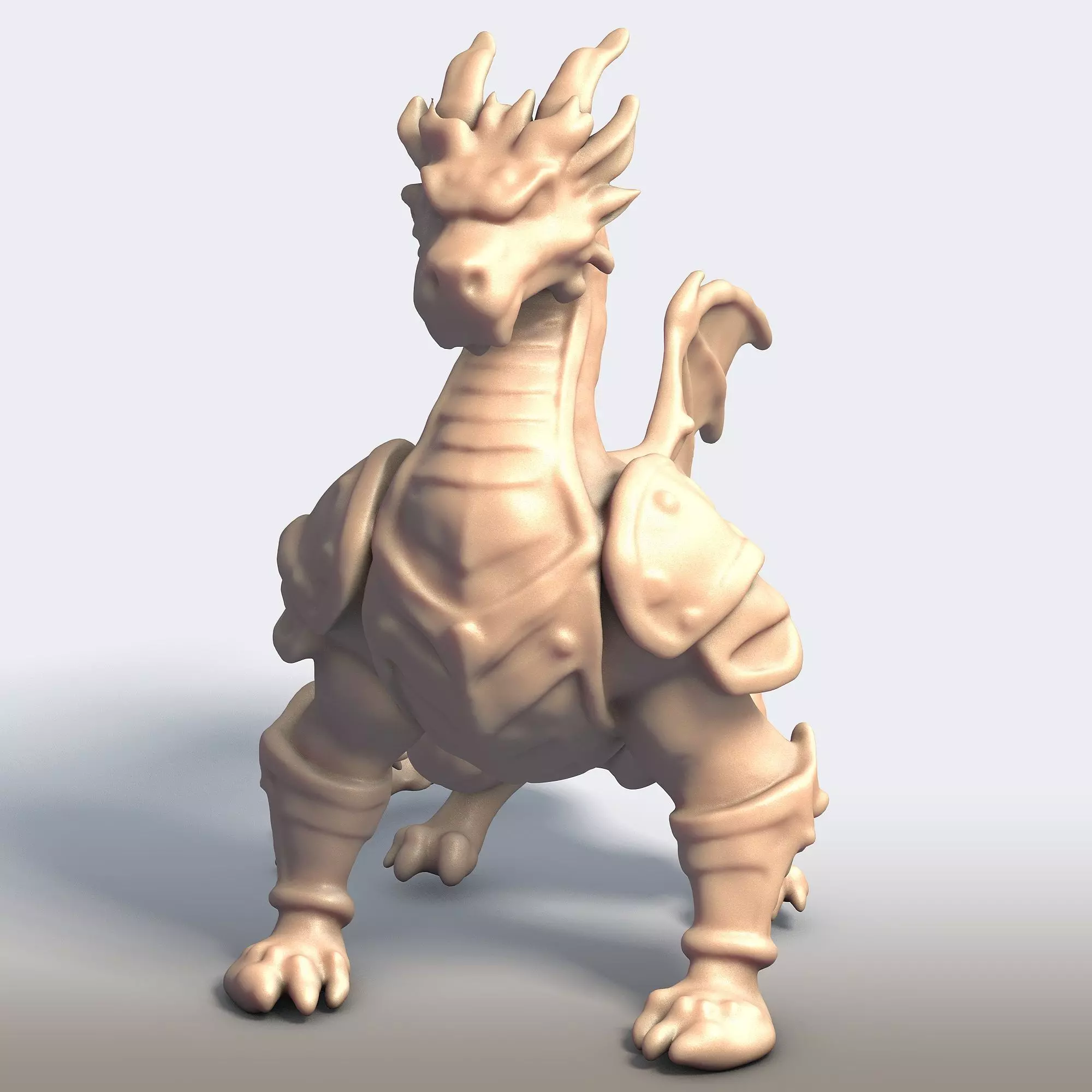Armored Dragon - Mythical Warrior Beast 3D Printable STL Model 3D print model_6