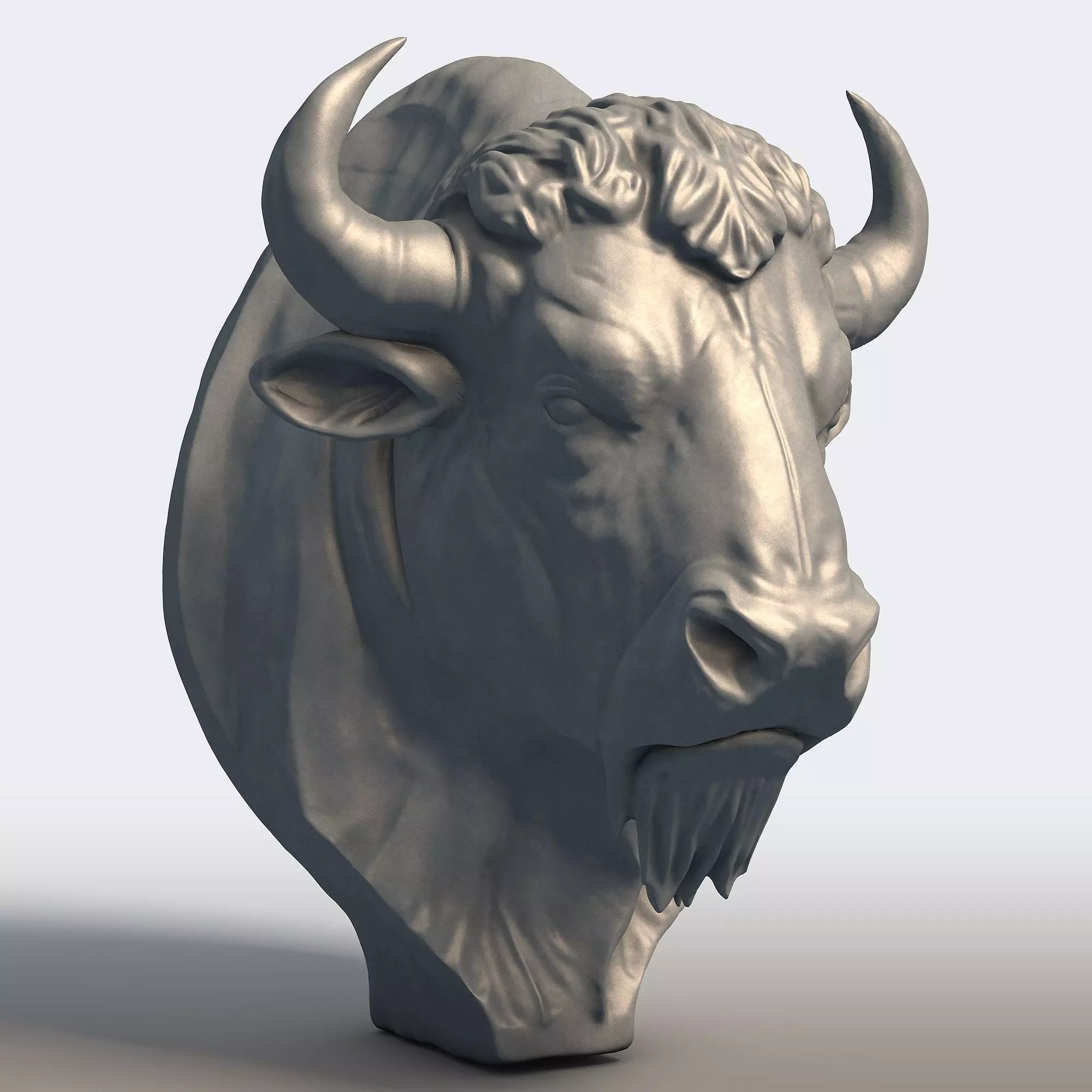 American Bison Bull Bust Sculpture  3D print model_1