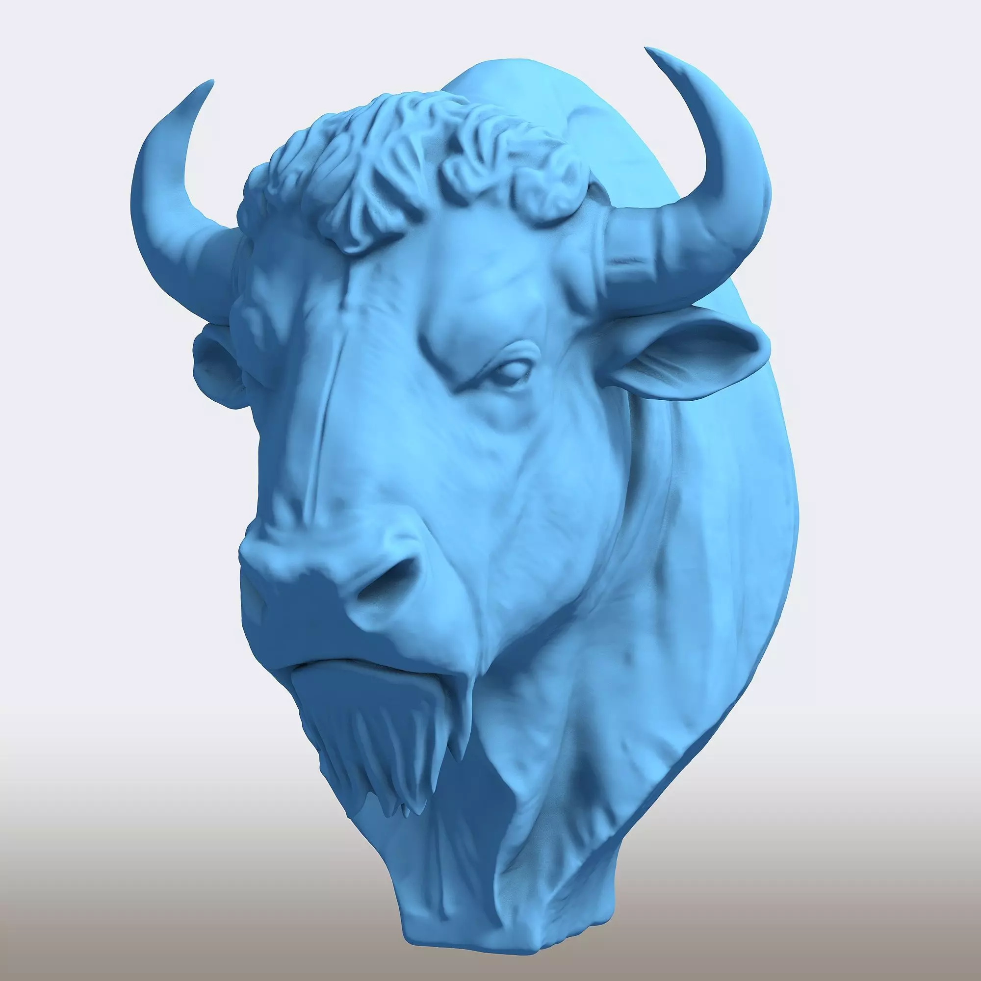 American Bison Bull Bust Sculpture  3D print model_8