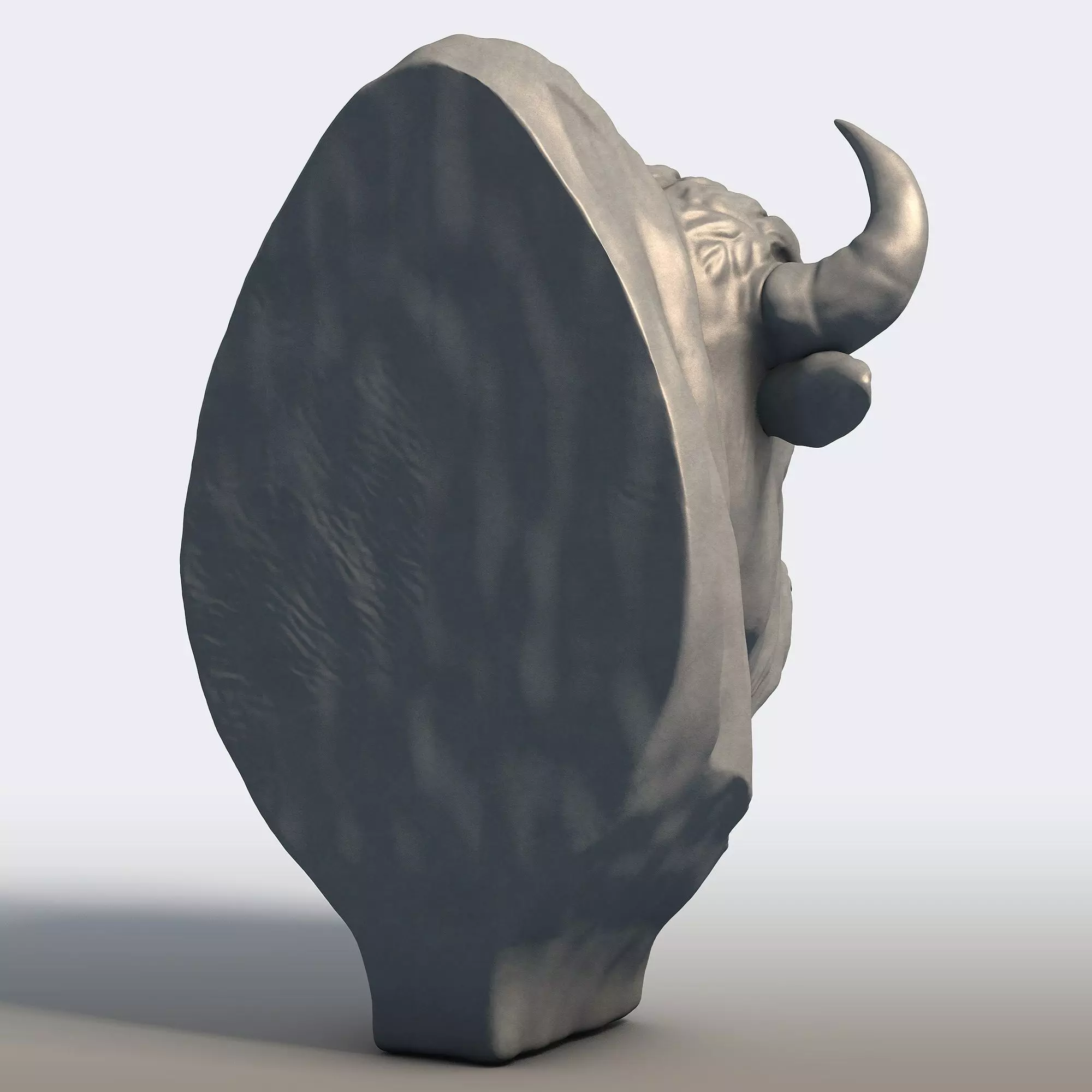 American Bison Bull Bust Sculpture  3D print model_4