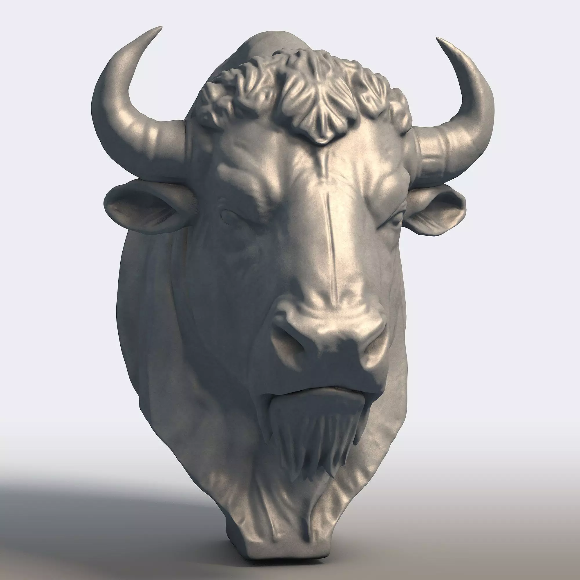 American Bison Bull Bust Sculpture  3D print model_0