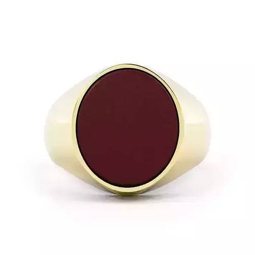 Mens Signet Ring With Oval Face 3DM With Rendering