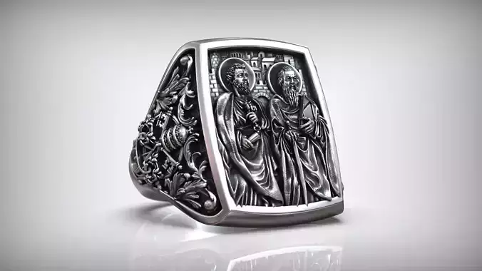 Apostle Saint Peter and Saint Paul Christian Signet
