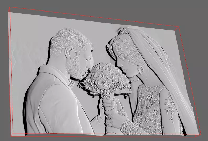 wedding photo to 3d relief 3D print model