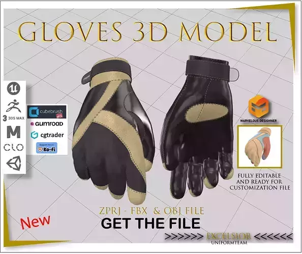 Gloves 3D Model