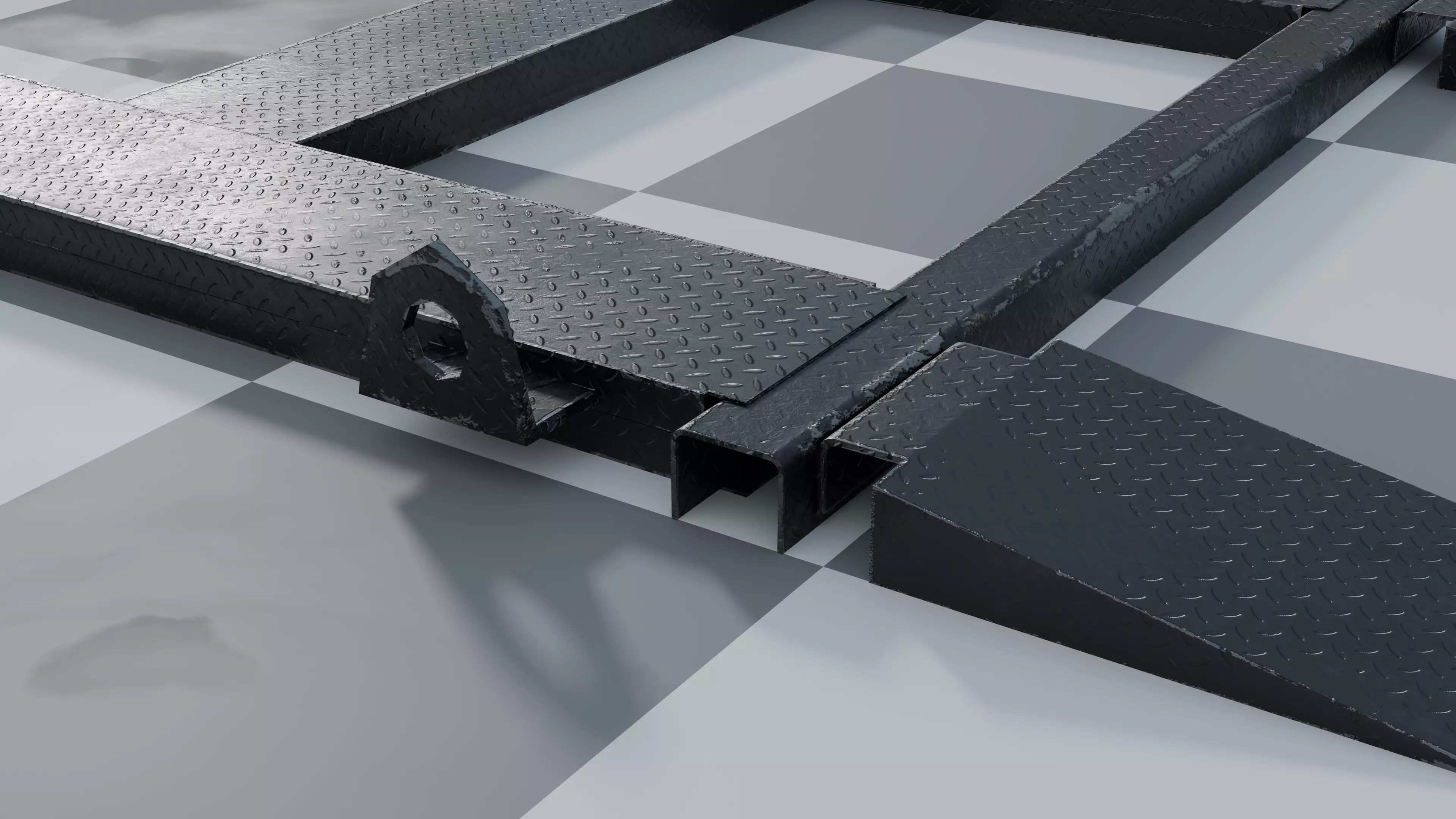 CAR RAMP Low-poly 3D model_4