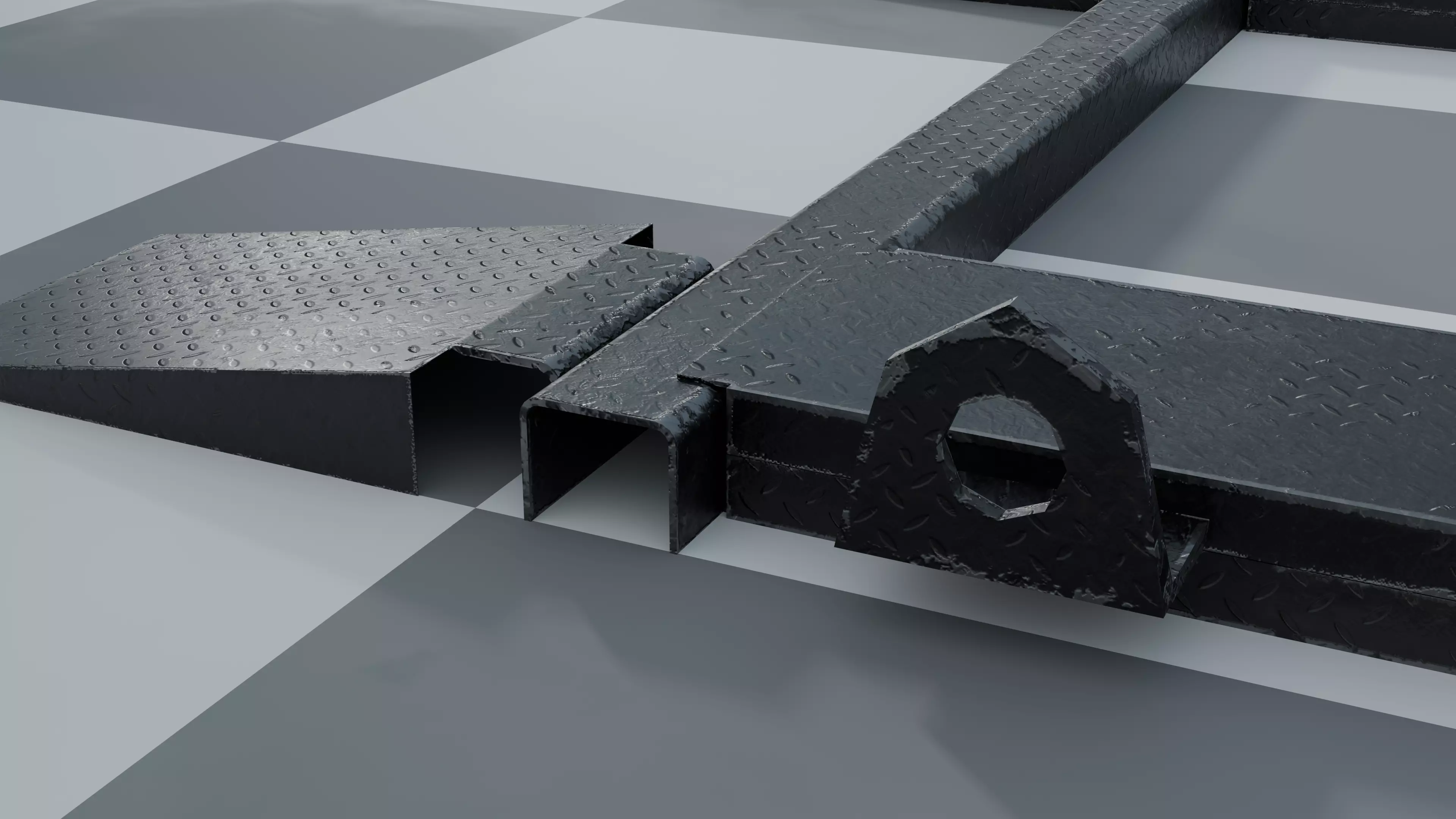 CAR RAMP Low-poly 3D model_1