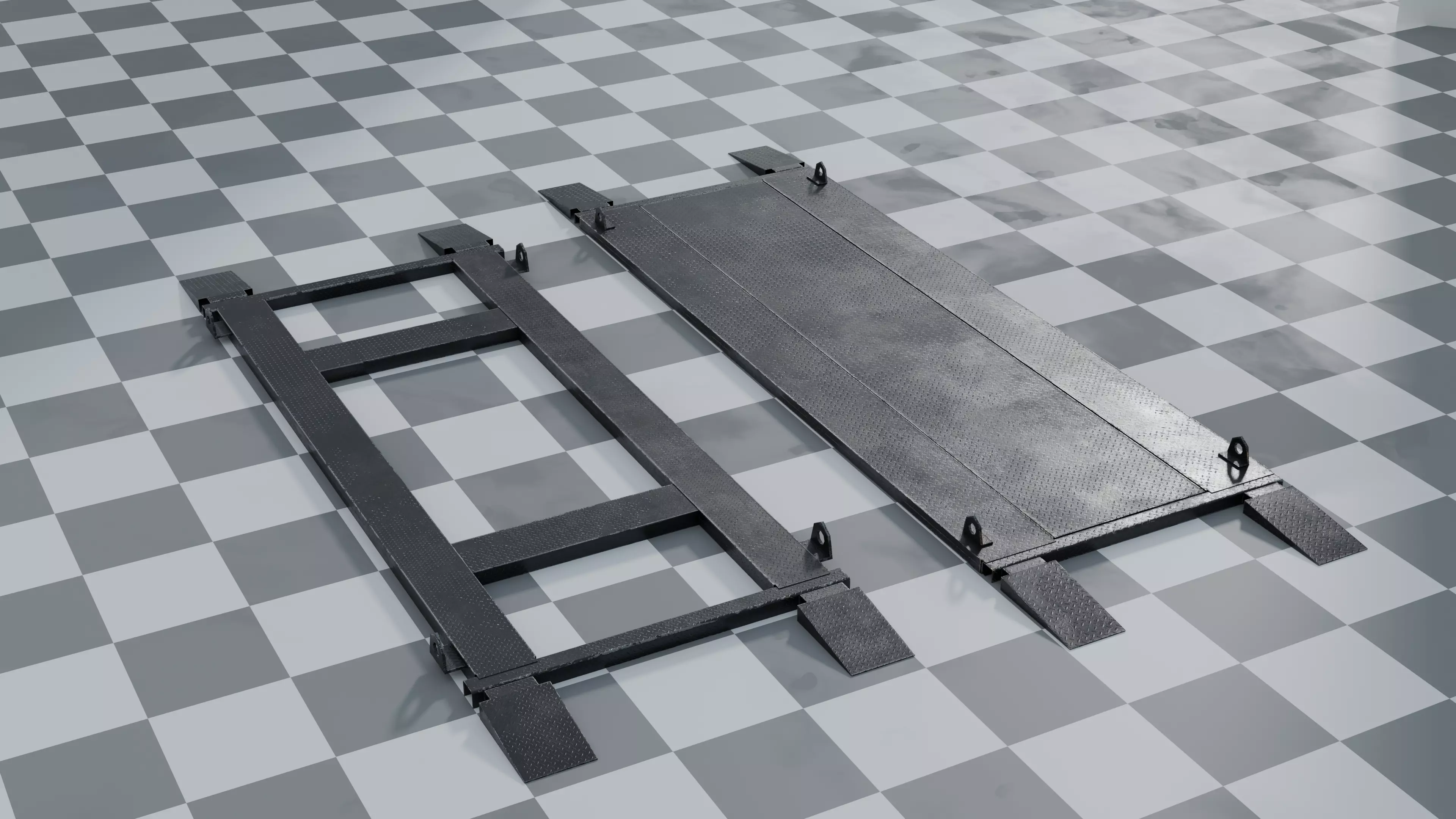 CAR RAMP Low-poly 3D model_0