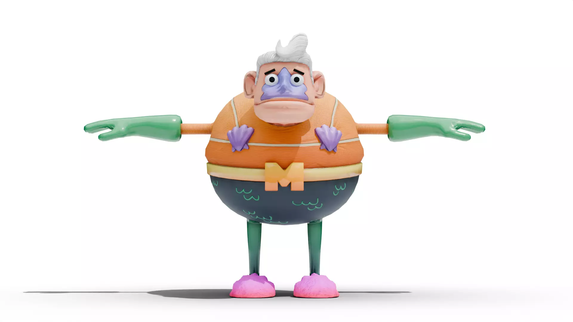 Mermaid Man - SpongeBob Low-poly 3D model_1