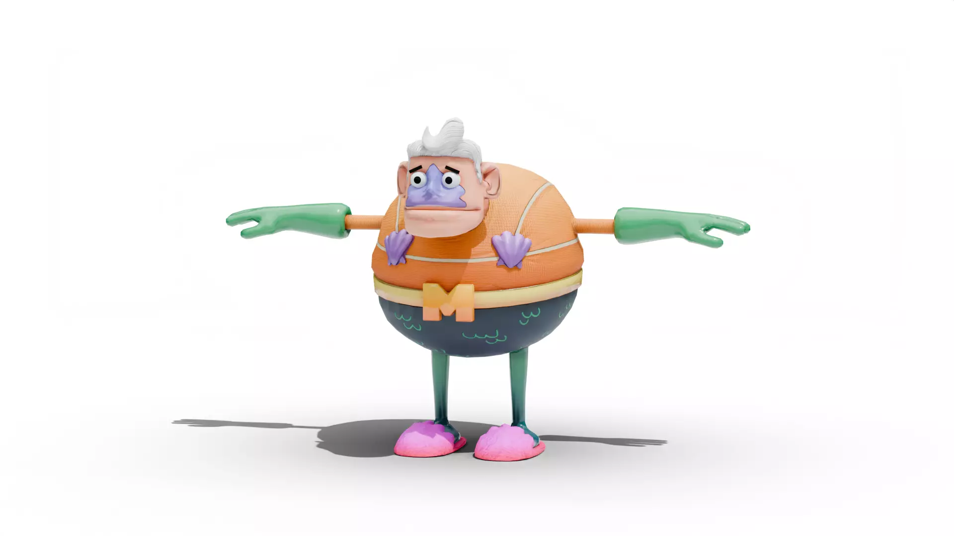 Mermaid Man - SpongeBob Low-poly 3D model_2