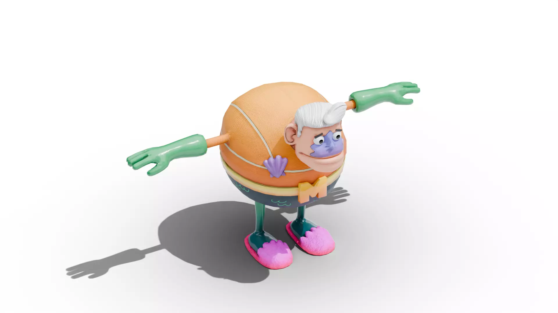 Mermaid Man - SpongeBob Low-poly 3D model_6
