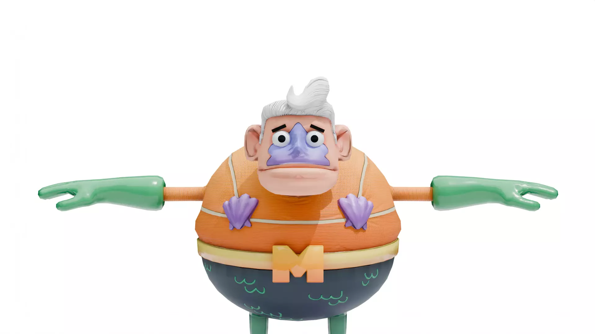 Mermaid Man - SpongeBob Low-poly 3D model_9