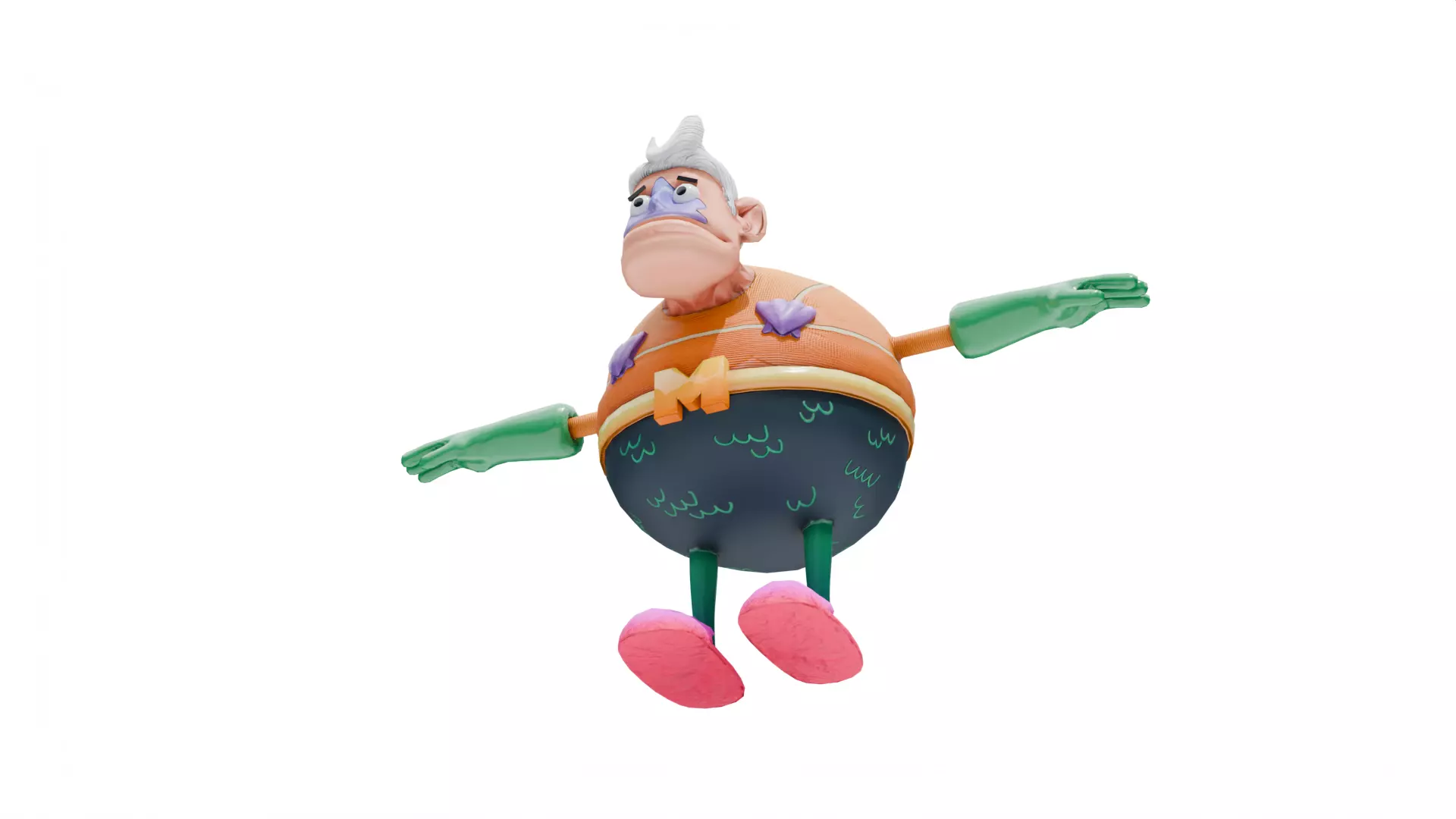 Mermaid Man - SpongeBob Low-poly 3D model_7