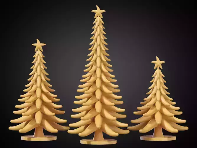 Stylized Christmas Tree Set 04 3D print model