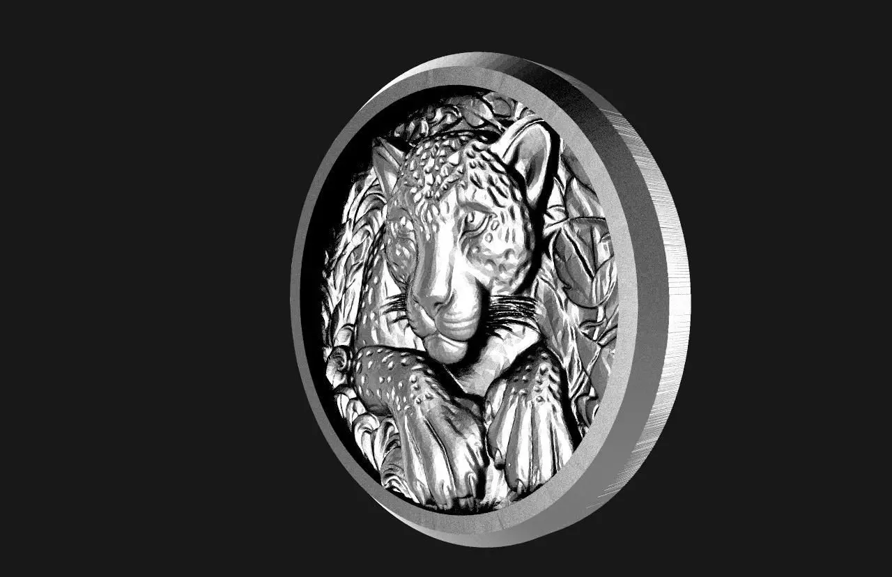 Jaguar pendant  3D print model_5
