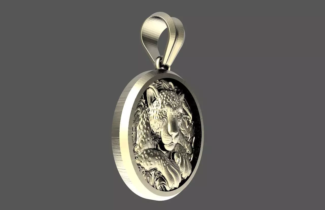 Jaguar pendant  3D print model_2