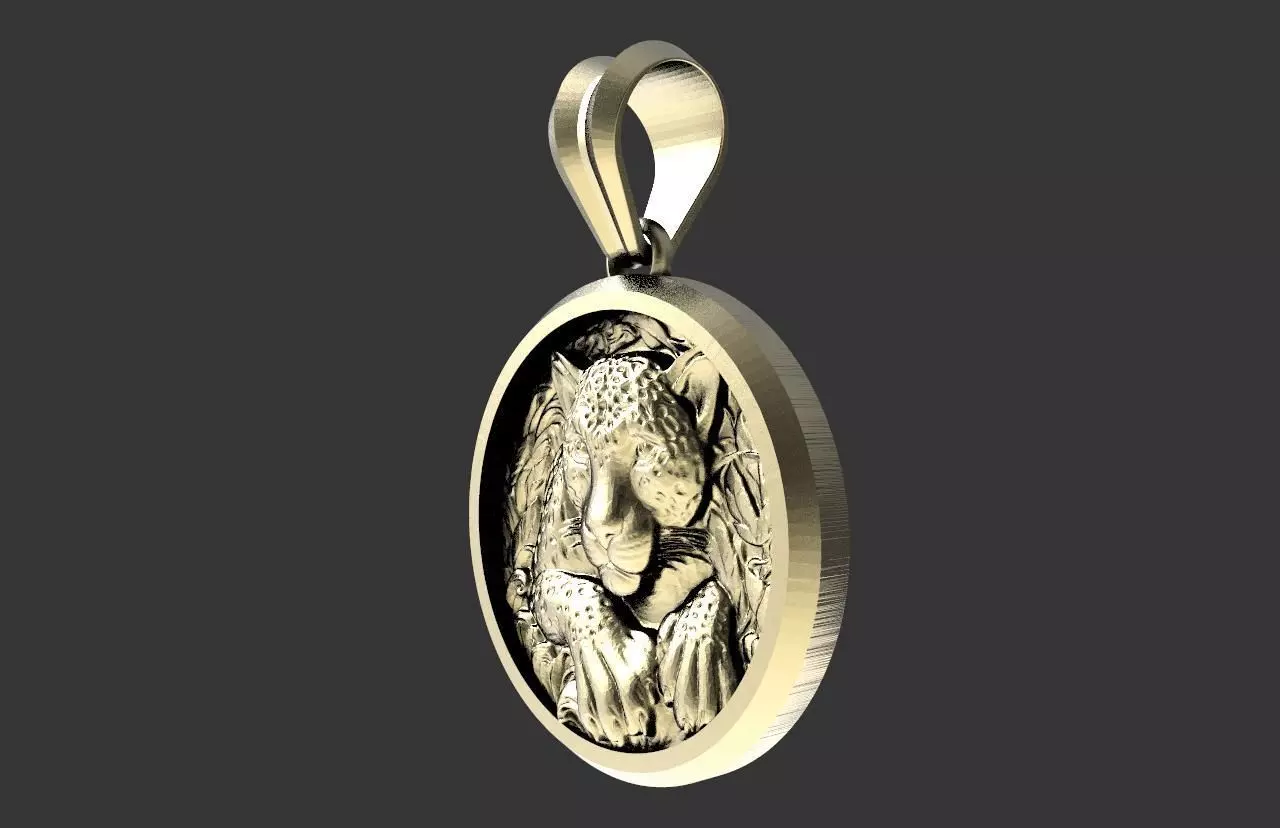 Jaguar pendant  3D print model_1