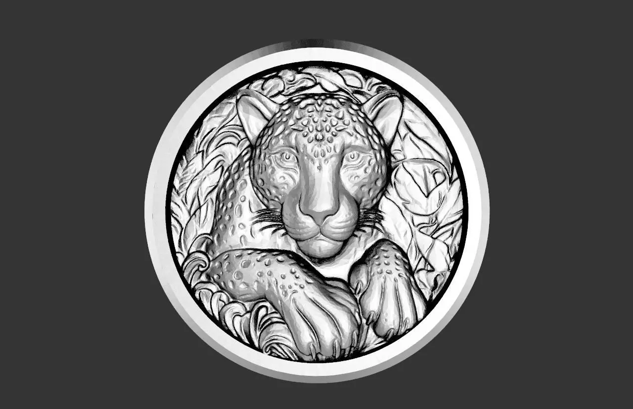 Jaguar pendant  3D print model_4