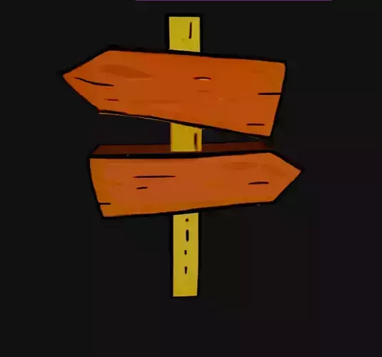 Low poly Sign direction Low-poly 3D model