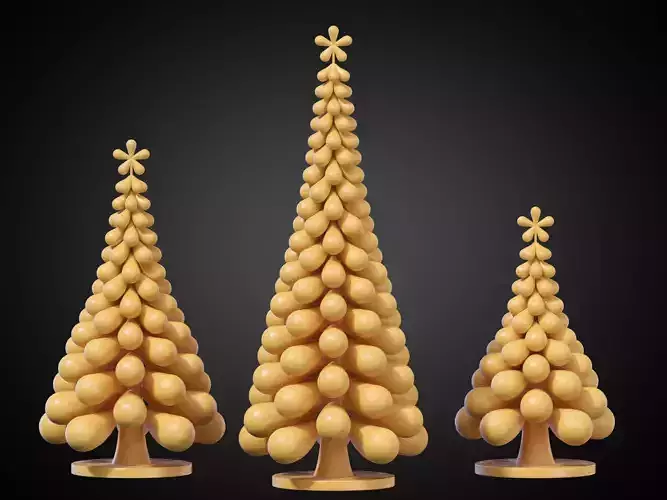 Stylized Christmas Tree Set 06 3D print model