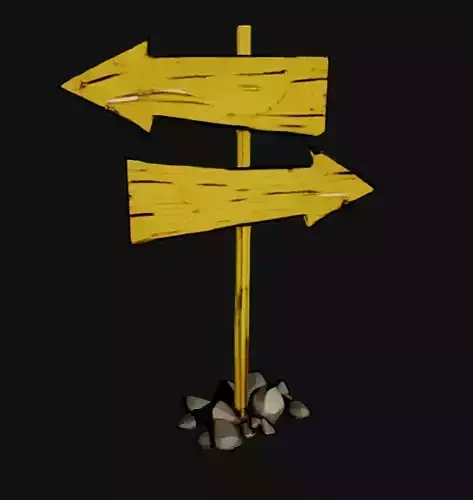 Low poly Sign direction Low-poly 3D model