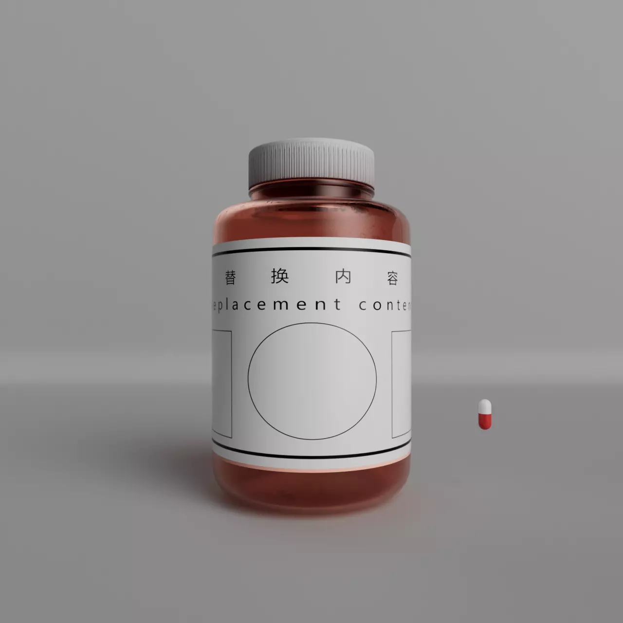 Medicine bottles and capsules 3D model_0