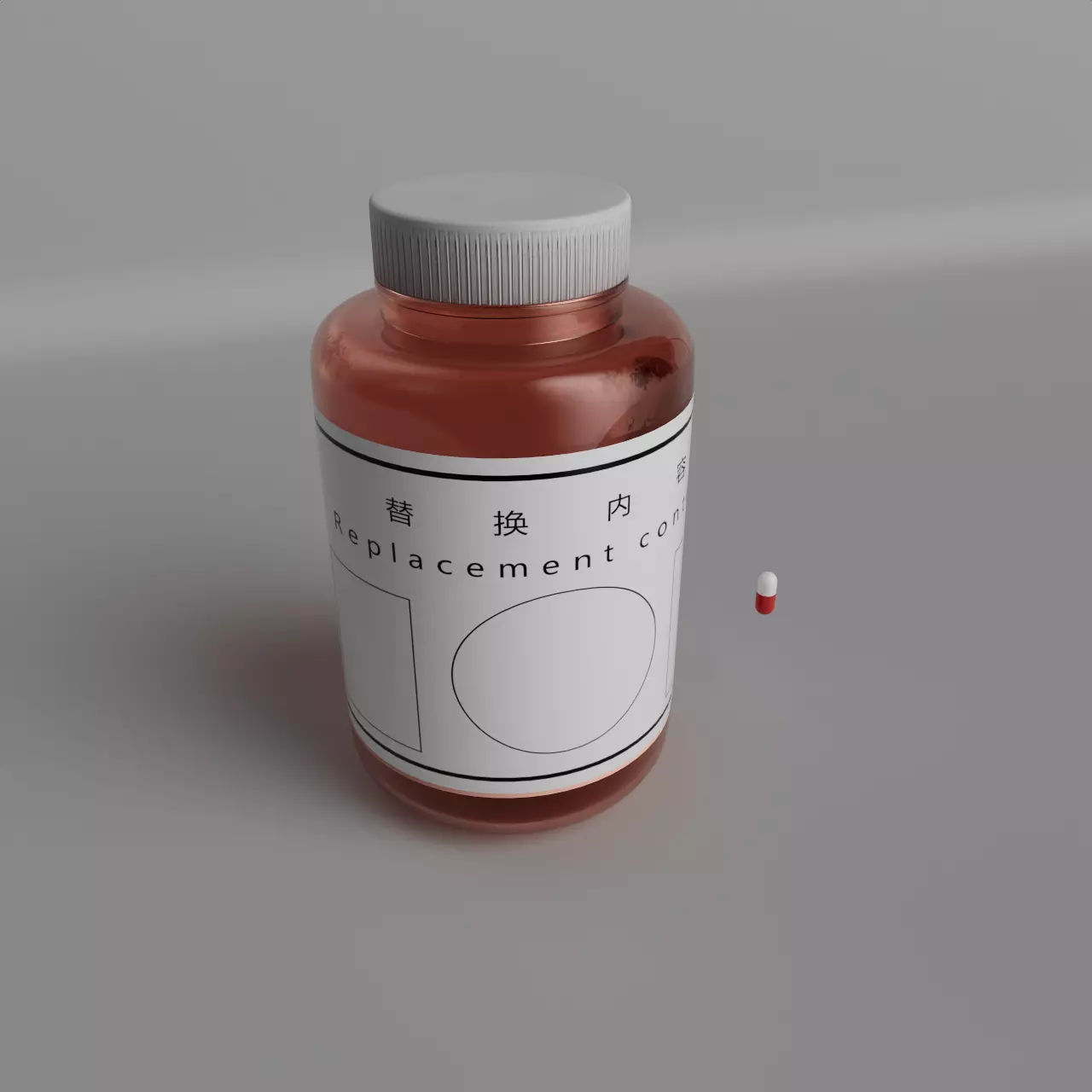 Medicine bottles and capsules 3D model_5
